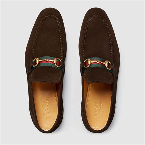 gucci loafers brown suede|Gucci embroidered leather loafer.